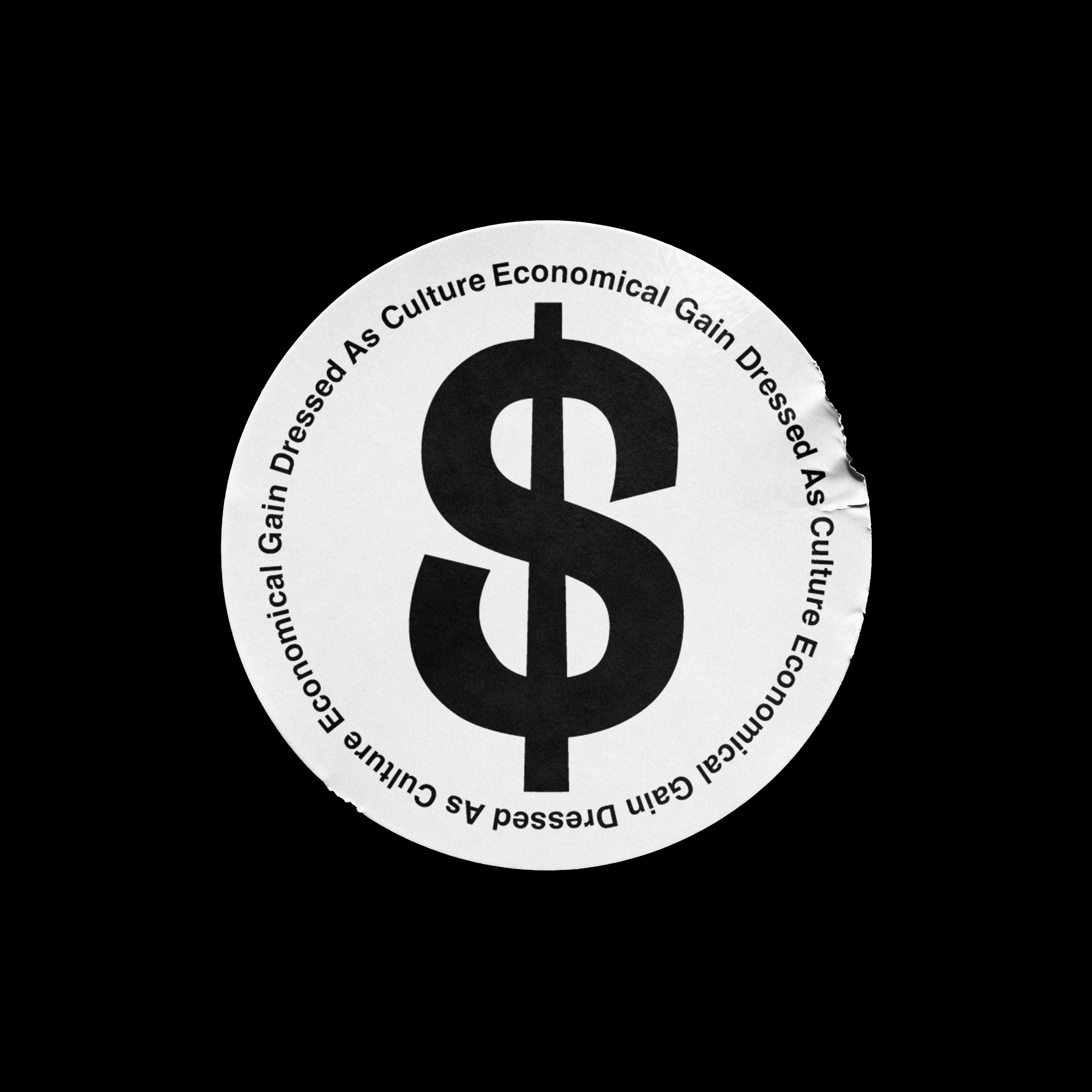 ¥AFF$ sticker, black on white